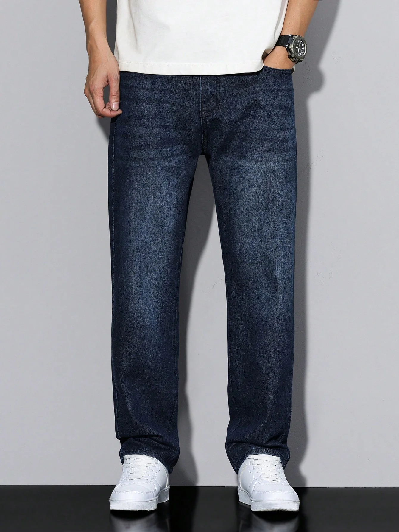 Raw Indigo Straight Fit Jeans - Image 3