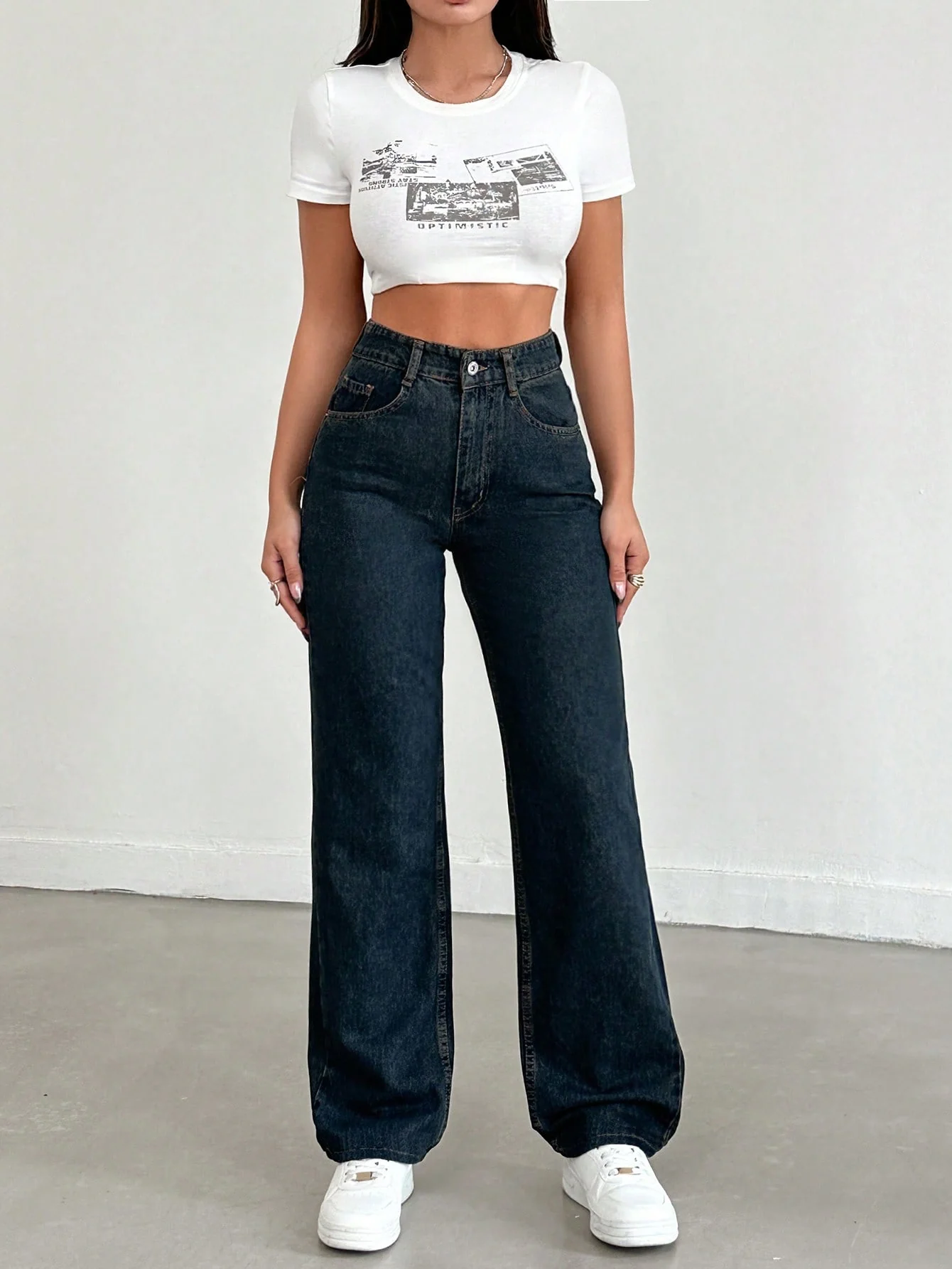 Cosmic Blue Dad Fit Straight Jeans - Image 3